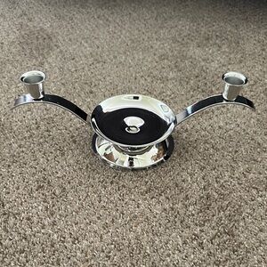 3 in 1 Silver Chrome Candle Holder